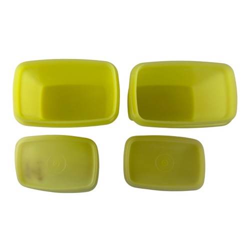 Vintage Tupperware Yellow Shelf Saver Storage Containers W/Lids 1243-4 Set Of 2 - Picture 4 of 17