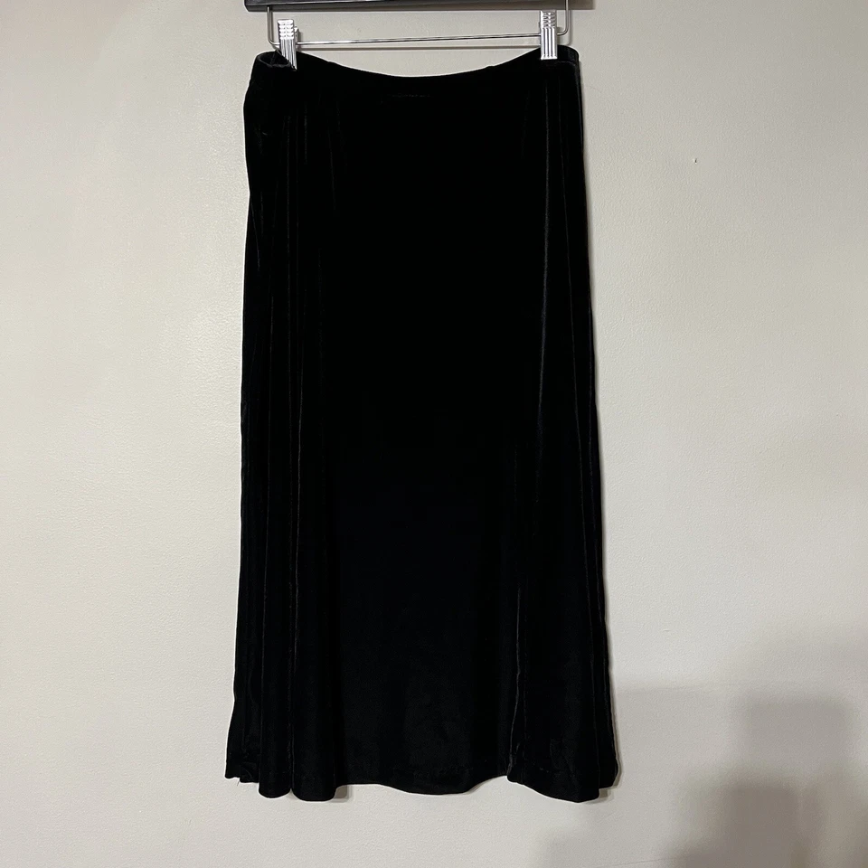 Falda midi de terciopelo Coldwater Creek vintage talla XL pequeña cintura elástica caprichosa Foto 4 de 4