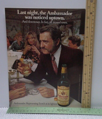 1973 Original Print Ad  Ambassador Deluxe Scotch Noticed All Around Town