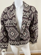 Flashback Size L Southwestern Urban Aztec Cotton Cropped Jacket Multi. Nwot