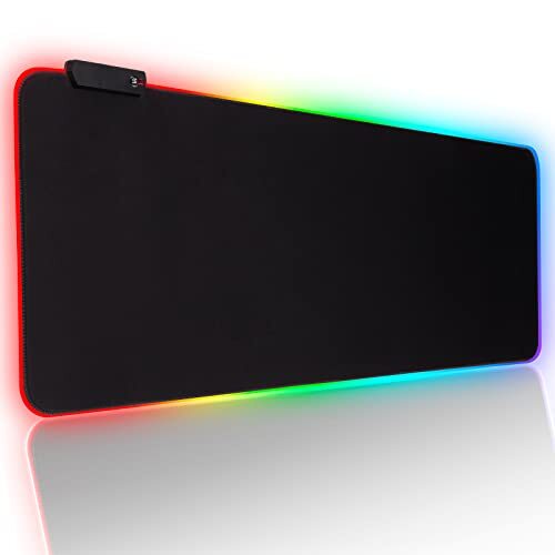 Large RGB Gaming Mouse Pad with Extended Mat for Keyboard and PC Gamers
