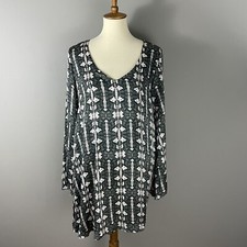 Show Me Your MuMu $105 Gabby Low Back Dress Sz M Gray Snakeskin Mini Bell Sleeve