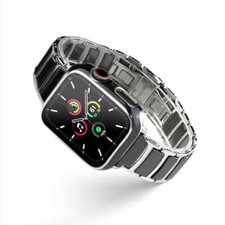 For Apple Watch Ultra2 9 Glossy Ceramics Band Protector PC Case Stainless Steel