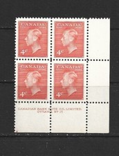CANADA - 1951 KING GEORGE VI - LOWER RIGHT PB - PLATE 17 - SCOTT 306 - MNH