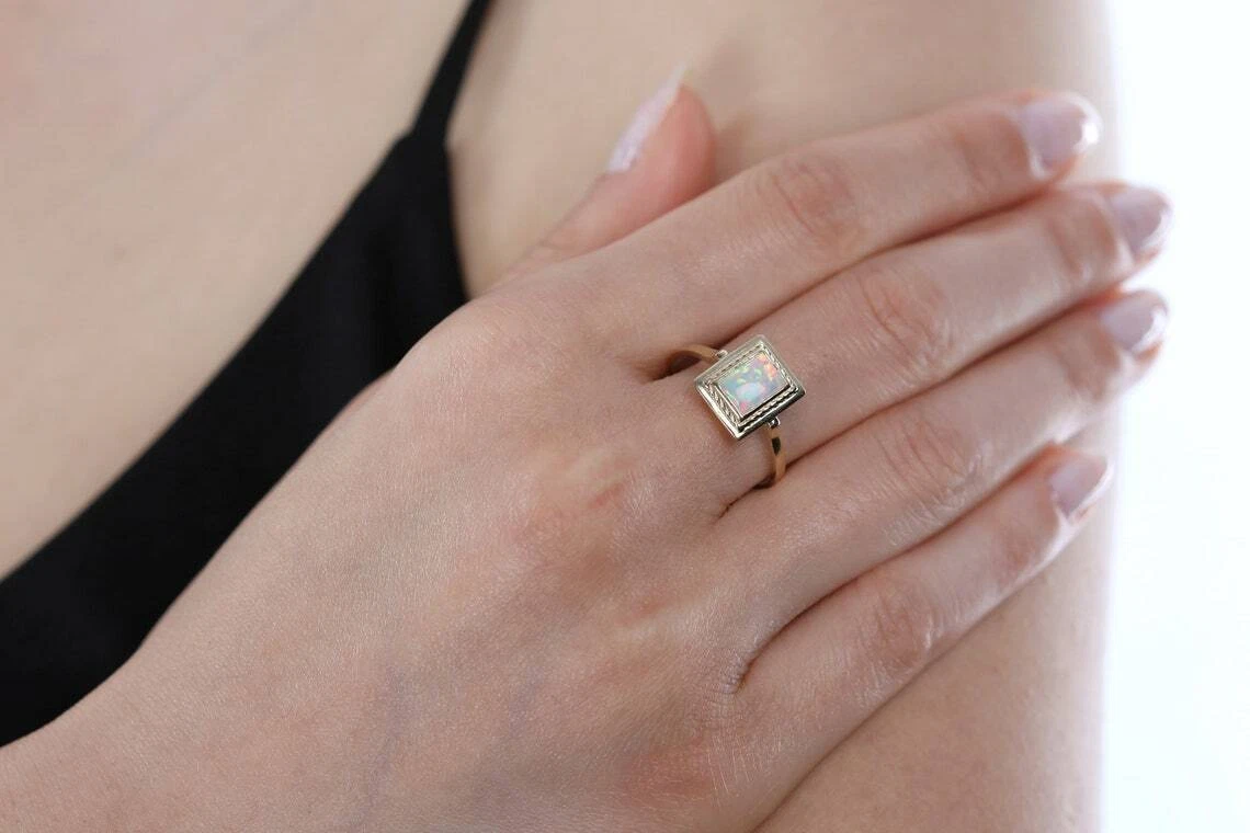 Emerald cut store birthstone rings