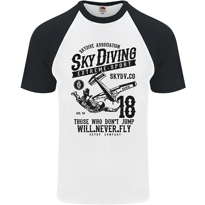 Baseball-T-Shirt Fallschirmspringen Extremsport Skydiver Freefall Herren S/S