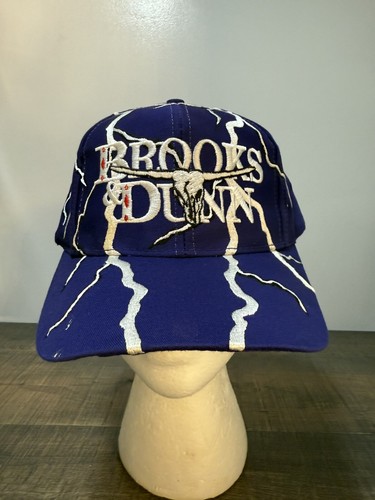 Brooks and Dunn Snapback Hat Lightning Purple White Hat 1990 Vintage