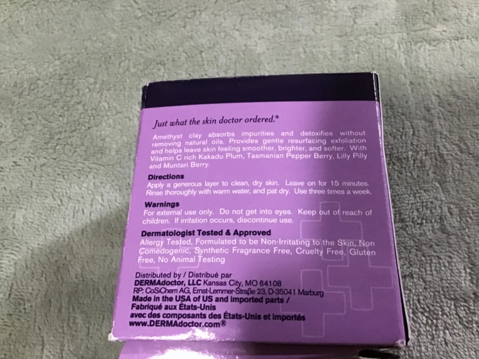 dermadoctor amethyst clay detox mask New in distressed box  - Image 3 of 4