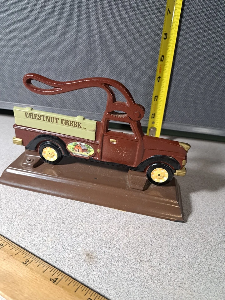 Vintage Cast Iron Nut Cracker Truck Chestnut Creek 7.5" Brown #4163L340 - Image 3 of 4