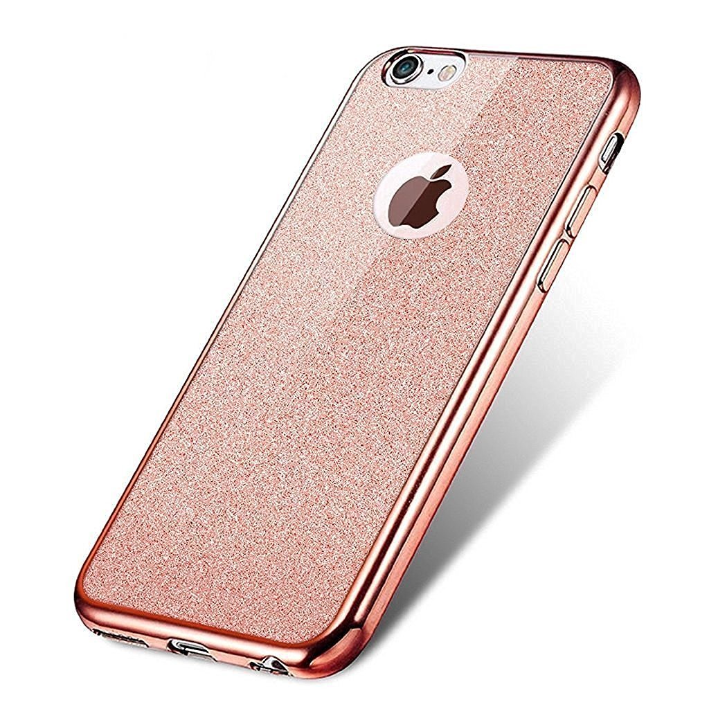 Rose Gold Glitter Detachable Ultra Thin Soft Gel TPU Case For