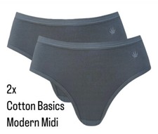 Triumph Brief Cotton Basics Modern Midi 2 Pack 38 Grey Blue NEW