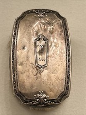 Antique SSMC-SAART MONO Sterling Silver Vanity Hair Brush 3  Natural HAIR