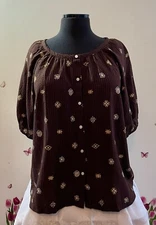 Loft Outlet Woven Top XL BRN NWT