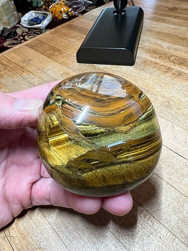 Tiger Eye Crystal Mineral Gemstone Artisan Hand Carved Rock Specimen 555 - 第 1/7 張圖片