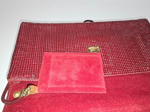 Vintage Glomesh Bag Burgundy + Card Holder Beautiful Condition 1960s/70s? - Picture 13 of 24