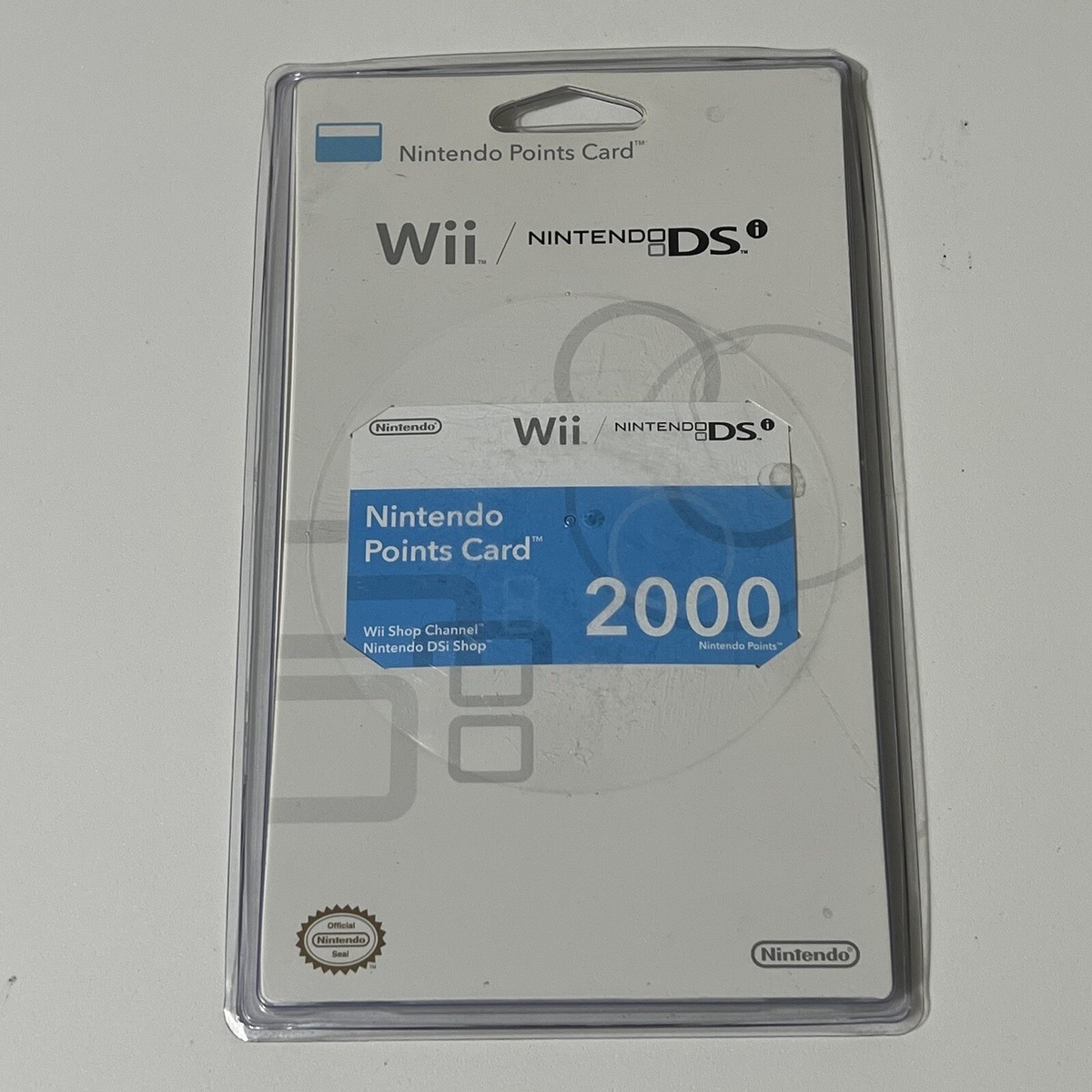New Sealed Nintendo Wii Shop Channel DS 2000 Points Card DSi Collectible