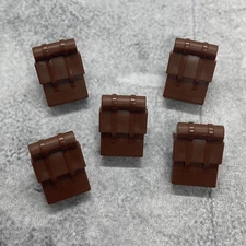 5pack Brown Ruck Sack Backpack Blocks Weapons Accessories for Minifigures C21091