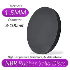 1.5mm Thick Multi Use Flat Round NBR Rubber Disc Buffer Stop Damper All Diameter