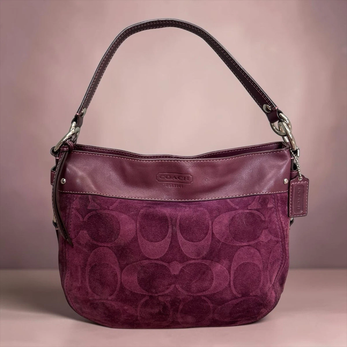 Coach Purple Signature Handbag for sale | eBay