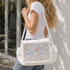 WHITE Ita Bag Crossbody Kawaii Pin Display ItaBag Window Shoulder Harajuku Y2K