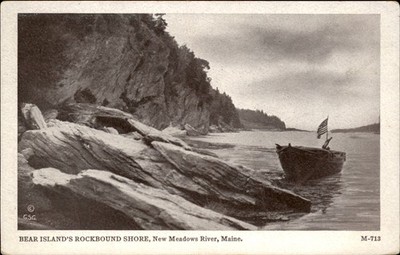 Phippsburg ME Maine New Meadows River Bear Island c1900-20s Vintage Postcard
