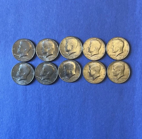1976 Bicentennial Kennedy Half Dollar; Lot Of 10 Coins