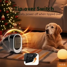 Indoor Electric Portable Space Heater, 1200W Personal Desk Heater Quiet Heating