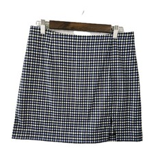 Wild Fable Plaid Mini Skirt Size 12 Blue Black Flannel Feel Preppy Academia