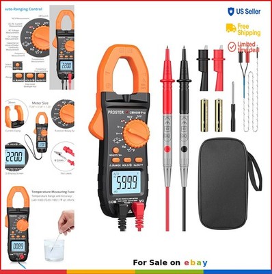 Digital Clamp Meter 6000 Count TRMS Auto Ranging AC DC Current Voltage Tester