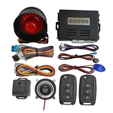 BANVIE Car Alarm System with Remote Start kit & Push to Engine 2.with siren