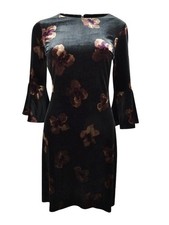 Tommy Hilfiger Women's Bell-Sleeve Velvet Sheath Dress