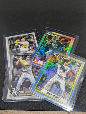  4x RC Lot  Max Muncy-A's - Bowman Chrome / Topps 25 + Mojo Refractor