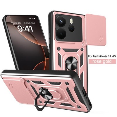 For Xiaomi Redmi Note 14 4G Case Camera Protector Ring Stand Cover