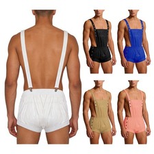 Pagliaccetto uomo impermeabile a strappo bottoni a pressione salopette senza schienale nightclub