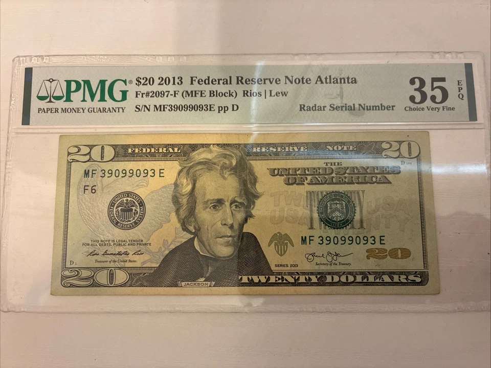 2013 US $20 Dollar Bill Radar Serial Number!!! 39099093 Fancy Serial Note - Image 2 of 4