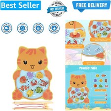 Wooden Fish Toy, 10pcs Magnetic Fishing Game, Magnetic Games Learning Toys wi...