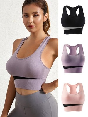 Damen Workout Sport BH ärmellos bügellos schnelltrocknend Tank Top Sommer