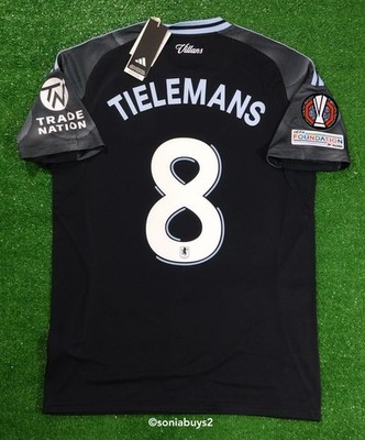 Adidas Men's TIELEMANS Aston Villa FC Away Soccer Jersey, JN8053, Black, Sizes