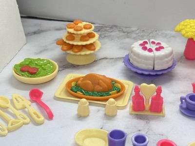 Vintage 90s Mattel Barbie So Much To Do Dining Room Accessories Lot 57 pieces