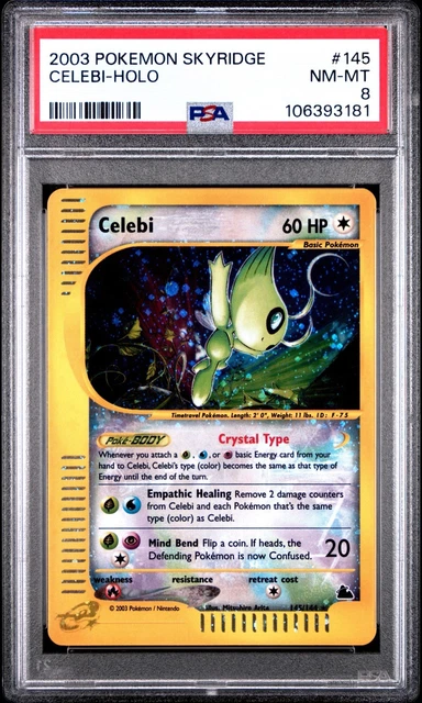 2003 POKEMON SKYRIDGE #145 CELEBI-HOLO PSA 8