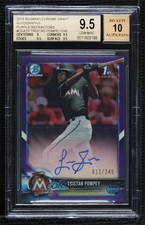 2018 Bowman Draft Chrome Pick Purple Refractor Tristan Pompey BGS 9.5 Auto 9hx