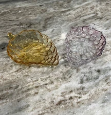 Vintage Anchor Hocking Grape Glass Amber and Light Purple Candy Trinket Dishes