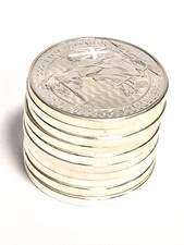 Lot of 2021 Silver Britannia 1oz QEII Coins X 10 FREE Post Queen Elizabeth .999