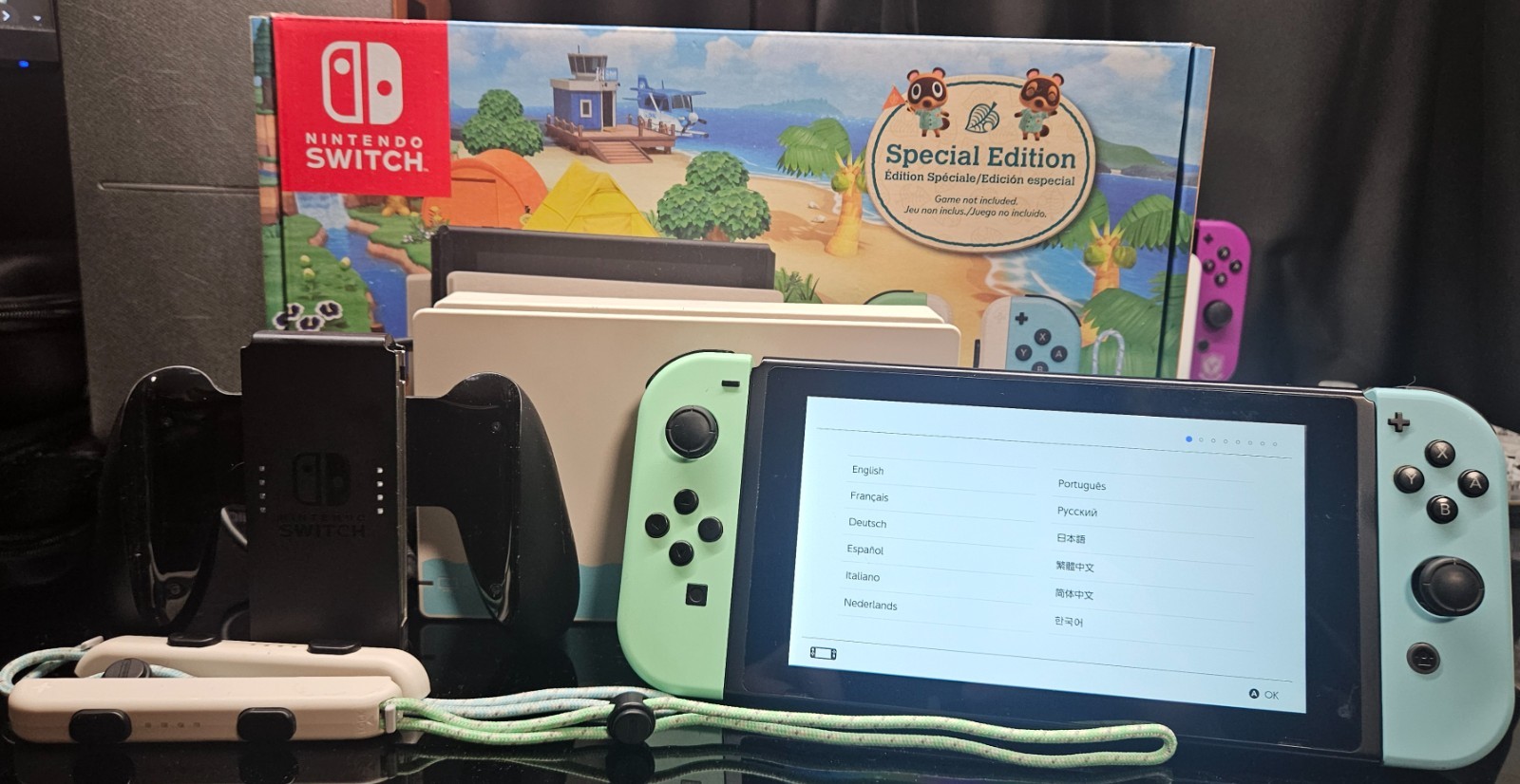 Nintendo Switch System Animal Crossing Edition CIB - READ DESC. 
