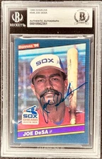 Joe DeSa autographed signed White Sox 1986 Donruss Rookie Card RC BAS slab RARE!