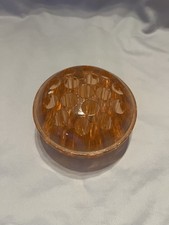 Amber Glass Floral Frog Flower Arranger Round Flower Arrangement Holder