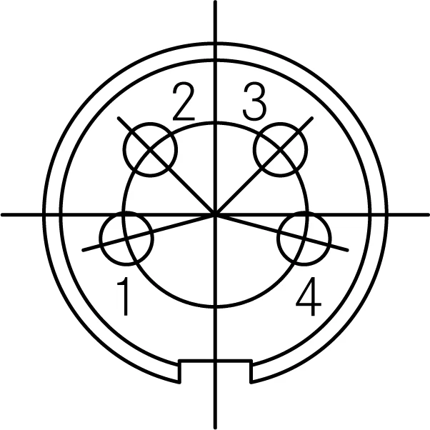 4 Poosition, Female, Circular Connector, Cable Mount, P/N T33010001U, 1 Each - Image 4 of 4