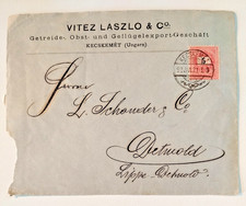 Brief 1892 von Kecskem&eacute;t (Ungarn) nach Detmold - Getreide-, Obst- und Gefl&uuml;gelex