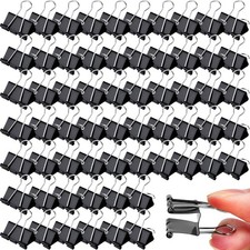 300 Pcs Medium Binder Clips Bulk 1.25 Inch Heavy Duty Paper Clamps Black Metal