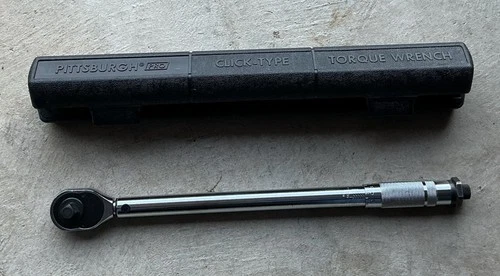 Pittsburgh Pro Click Type Torque Wrench 1/2" Driver Reverse Case